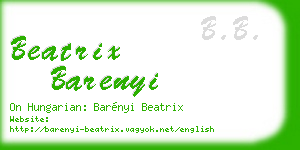 beatrix barenyi business card