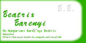 beatrix barenyi business card